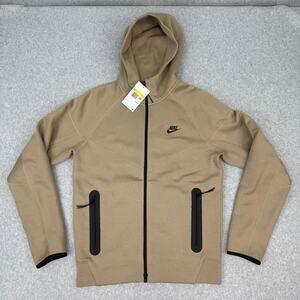 Nike Sportswear Tech Fleece Full Zip Hoodie Jacket Khaki Men's Small FB7921-247